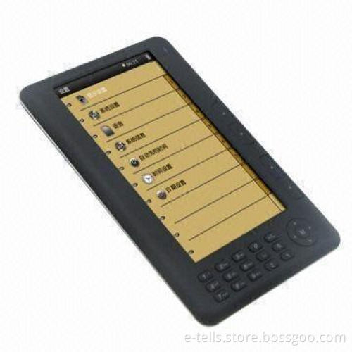 E-book reader with 7 inches TFT screen display
